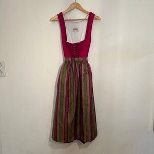 Pink Black Sound Of Music Austrian German Dirndl Dress Size 8 by Wenger